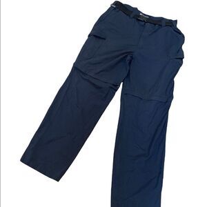 MENS WINDRIVER Navy Casual Outdoor Zip Away Leg Cargo Belted Pant 38